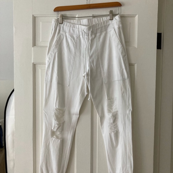 Cloth & Stone White Joggers - Picture 1 of 8